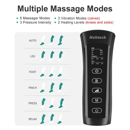 Nekteck Air Compression Leg Massager – 3 Massage Levels with Auto Shut-Off