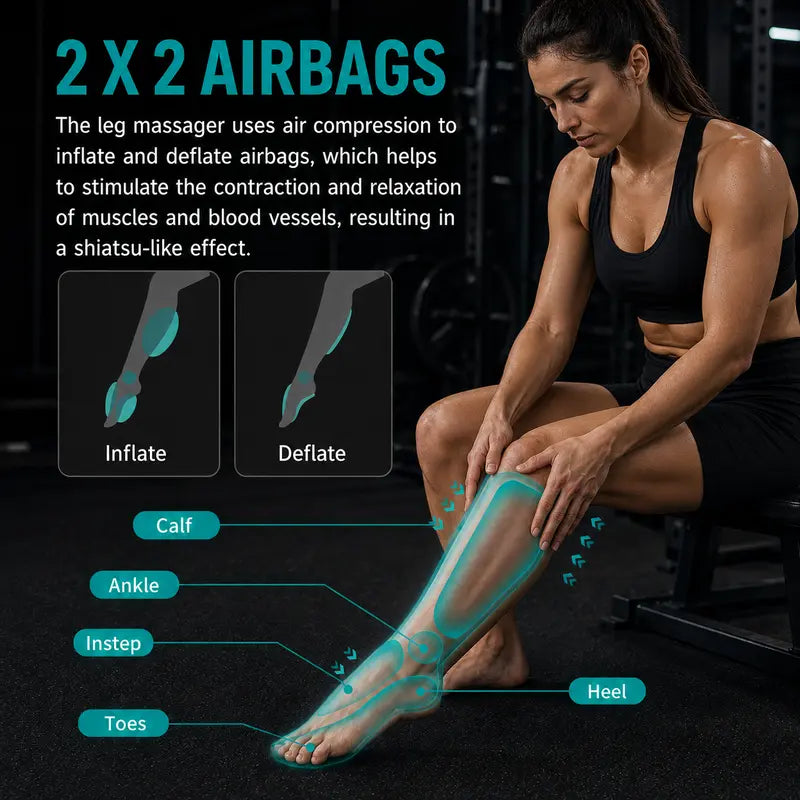 Nekteck Air Compression Leg Massager – 3 Massage Levels with Auto Shut-Off
