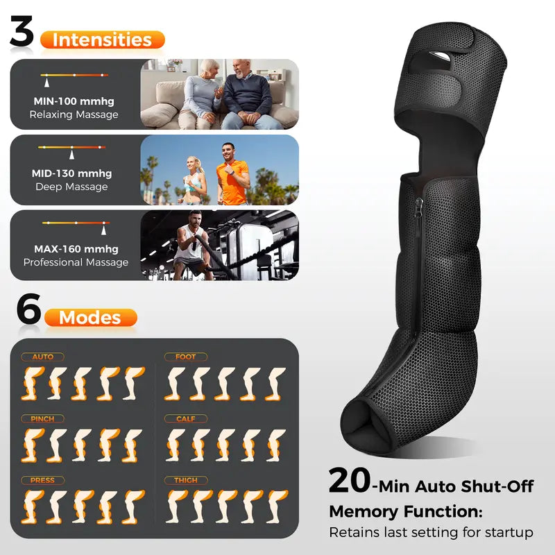 Nekteck Air Compression Leg Massager – 3 Massage Levels with Auto Shut-Off