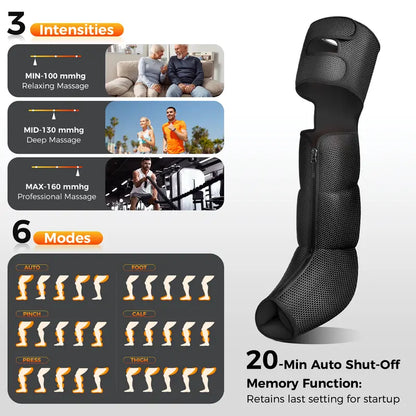 Nekteck Air Compression Leg Massager – 3 Massage Levels with Auto Shut-Off