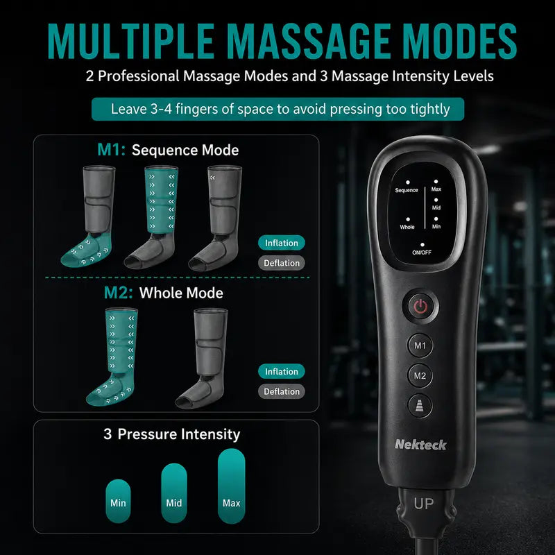 Nekteck Air Compression Leg Massager – 3 Massage Levels with Auto Shut-Off