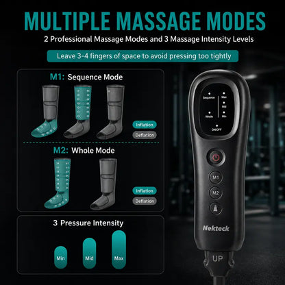 Nekteck Air Compression Leg Massager – 3 Massage Levels with Auto Shut-Off