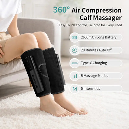 Nekteck Air Compression Leg Massager – 3 Massage Levels with Auto Shut-Off