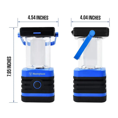 Westinghouse 1000-Lumen Solar LED Lantern – Rechargeable Camping Light with 5 Modes & Power Bank